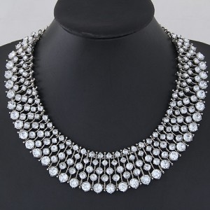 Starry Sky Style Statement Fashion Necklace - Silver