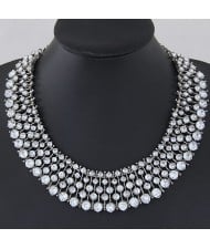Starry Sky Style Statement Fashion Necklace - Silver