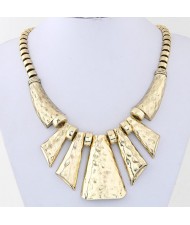Vintage Corase Texture Bars Arch Combo Fashion Necklace - Copper