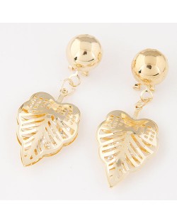 Western Fashion Golden Hollow Leaf Design Series 1 Earrings
