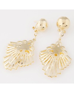 Western Fashion Golden Hollow Leaf Design Series 2 Earrings