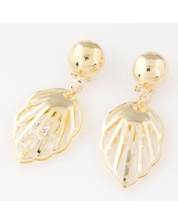 Western Fashion Golden Hollow Leaf Design Series 3 Earrings
