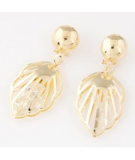 Western Fashion Golden Hollow Leaf Design Series 3 Earrings