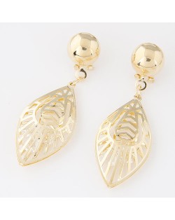 Western Fashion Golden Hollow Leaf Design Series 4 Earrings