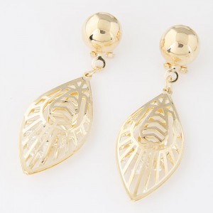Western Fashion Golden Hollow Leaf Design Series 4 Earrings