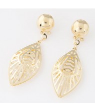Western Fashion Golden Hollow Leaf Design Series 4 Earrings