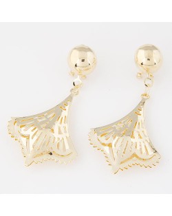 Western Fashion Golden Hollow Leaf Design Series 5 Earrings