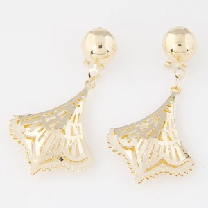 Western Fashion Golden Hollow Leaf Design Series 5 Earrings