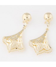 Western Fashion Golden Hollow Leaf Design Series 5 Earrings