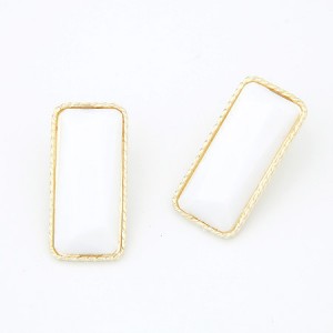 Bold Fashion Unique Bar Design Ear Studs - White