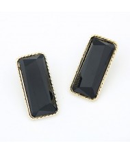 Bold Fashion Unique Bar Design Ear Studs - Black