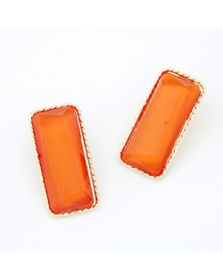 Bold Fashion Unique Bar Design Ear Studs - Orange
