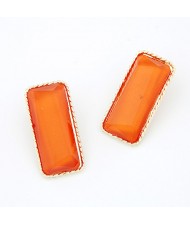 Bold Fashion Unique Bar Design Ear Studs - Orange