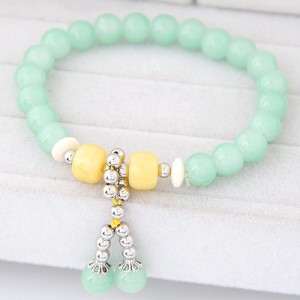 Korean Fashion Colorful Glass Beads Fair Maiden Fashion Bracelet - Light Green