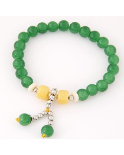 Korean Fashion Colorful Glass Beads Fair Maiden Fashion Bracelet - Green