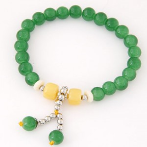 Korean Fashion Colorful Glass Beads Fair Maiden Fashion Bracelet - Green