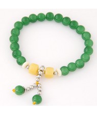 Korean Fashion Colorful Glass Beads Fair Maiden Fashion Bracelet - Green