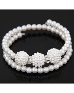 Triple Beads Pearl Fashion Bracelet