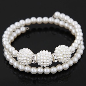 Triple Beads Pearl Fashion Bracelet
