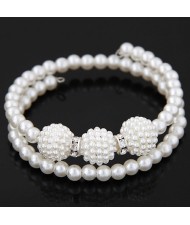 Triple Beads Pearl Fashion Bracelet