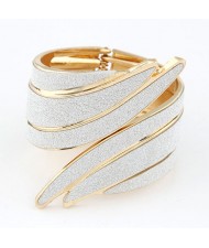 Punk Fashion Dull Polish Angel Wing Bangle - Silver