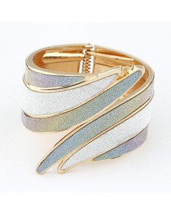 Punk Fashion Dull Polish Angel Wing Bangle - Silver and Gradient