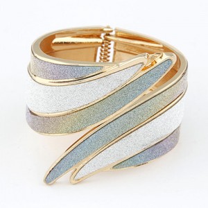 Punk Fashion Dull Polish Angel Wing Bangle - Silver and Gradient