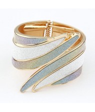 Punk Fashion Dull Polish Angel Wing Bangle - Silver and Gradient