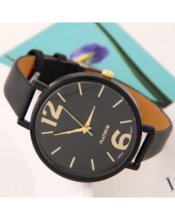 Coloful Candy Color Casual Style Women Sport Fashion Wrist Watch - Black