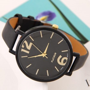 Coloful Candy Color Casual Style Women Sport Fashion Wrist Watch - Black