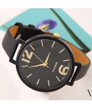 Coloful Candy Color Casual Style Women Sport Fashion Wrist Watch - Black