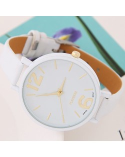 Coloful Candy Color Casual Style Women Sport Fashion Wrist Watch - White