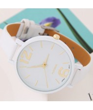 Coloful Candy Color Casual Style Women Sport Fashion Wrist Watch - White