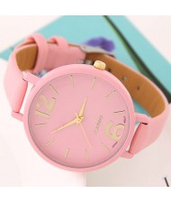 Coloful Candy Color Casual Style Women Sport Fashion Wrist Watch - Pink