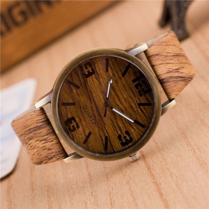 Grain of Wood Design Women Fashion Watch - Style 1
