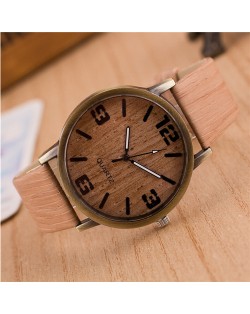 Grain of Wood Design Women Fashion Watch - Style 3