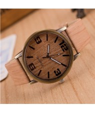 Grain of Wood Design Women Fashion Watch - Style 3