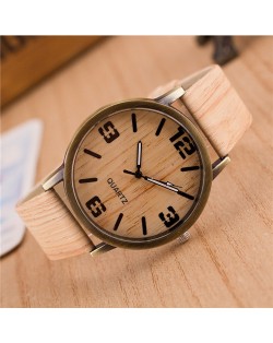 Grain of Wood Design Women Fashion Watch - Style 4