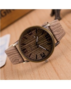 Grain of Wood Design Women Fashion Watch - Style 5