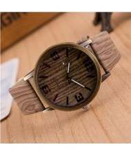 Grain of Wood Design Women Fashion Watch - Style 5