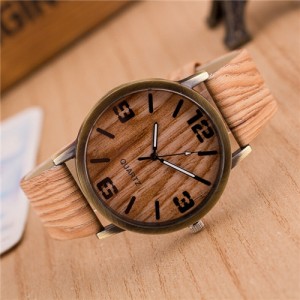 Grain of Wood Design Women Fashion Watch - Style 6