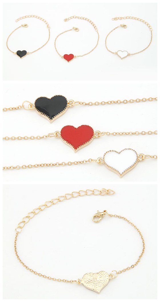 Simple Lovely Style Heart Shape Bracelet - White Simple Lovely Style Heart Shape Bracelet - White